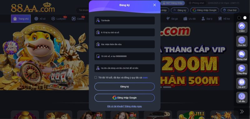 Hướng Dẫn Đăng Ký AA88 Nhanh Chóng